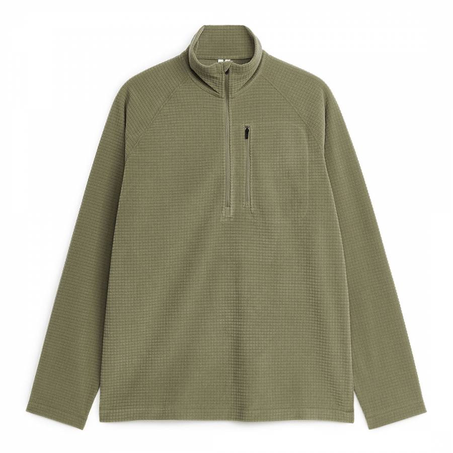 Men's Khaki Waffle Pullover