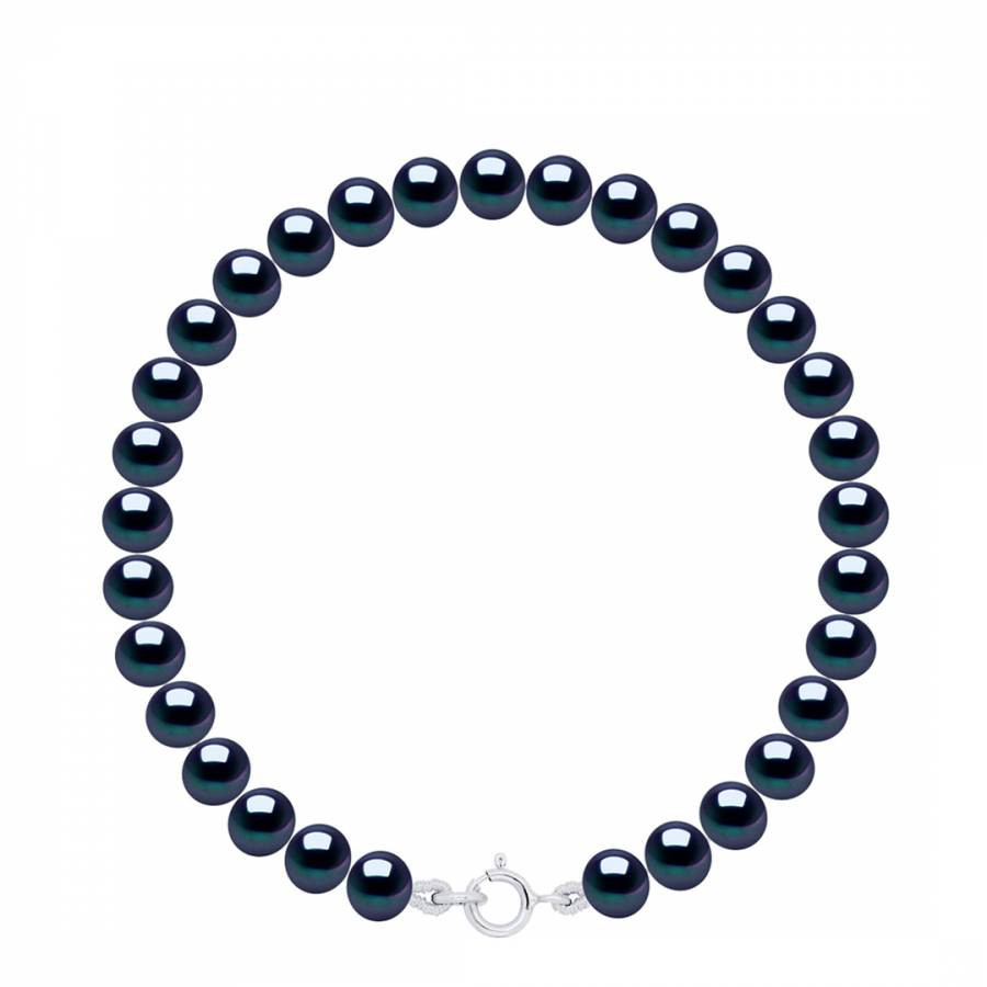 Black Bracelet Row Of Pearl