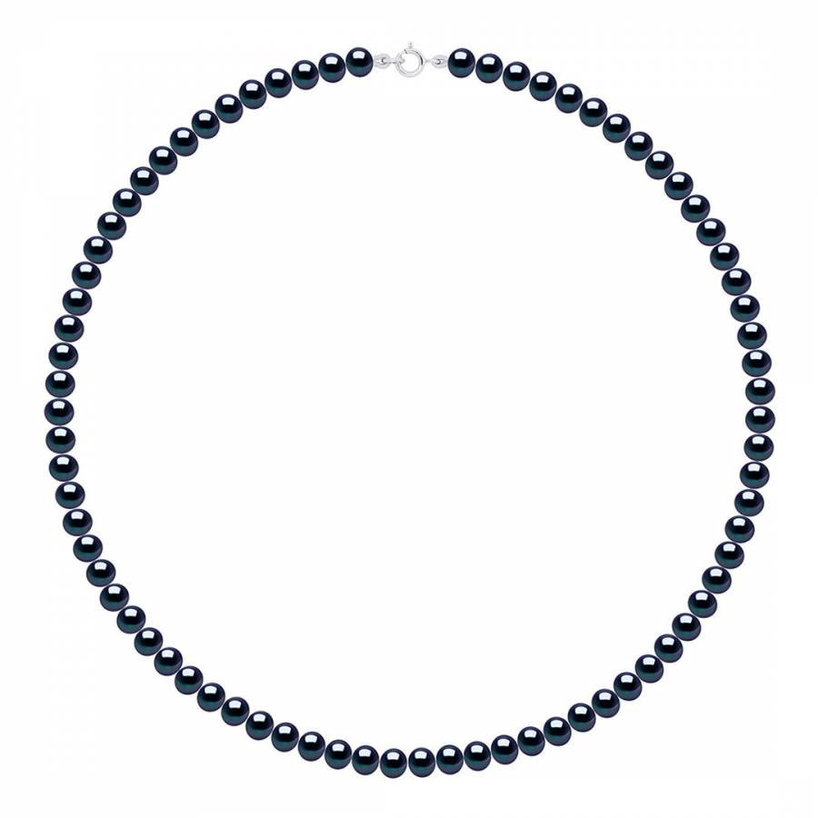 Black Necklace of Pearls 5-6 mm