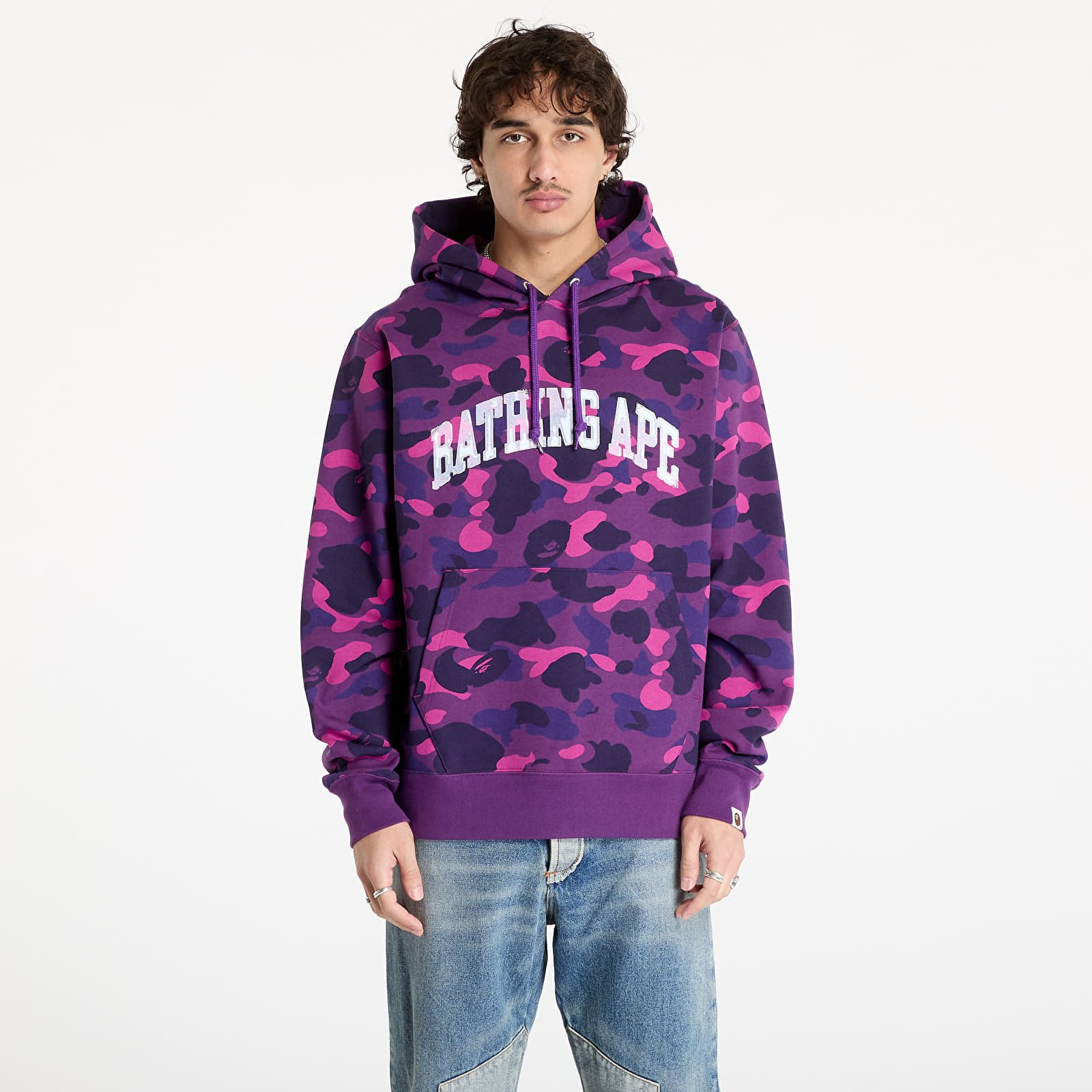 Sweatshirt A BATHING APE Color Camo Pullover Hoodie Purple XXL