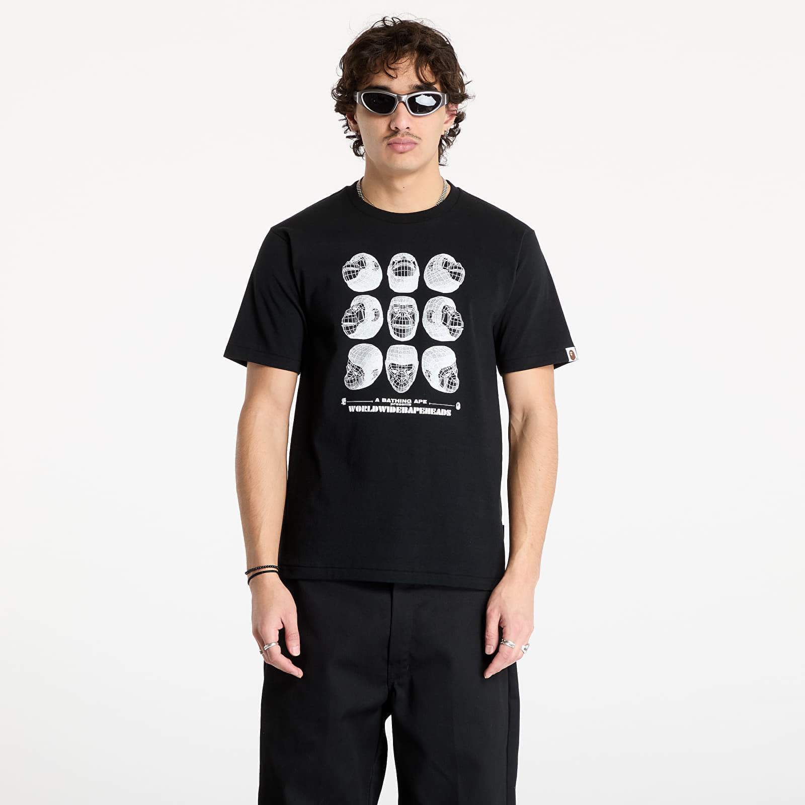 T-shirt A BATHING APE Polygon Ape Head UNISEX Tee Black XL