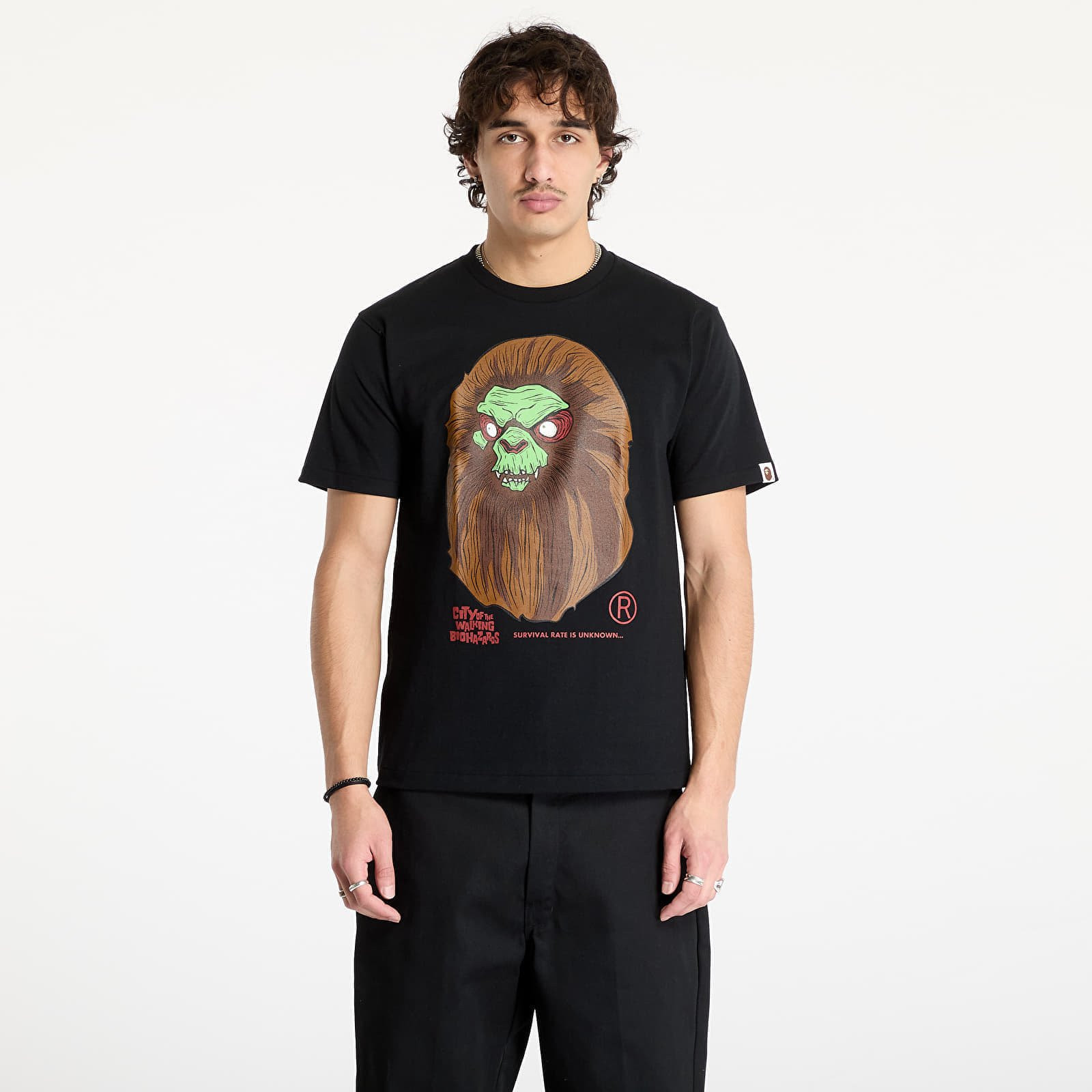 T-shirt A BATHING APE Bape Horror Mad Face UNISEX Tee Black XL