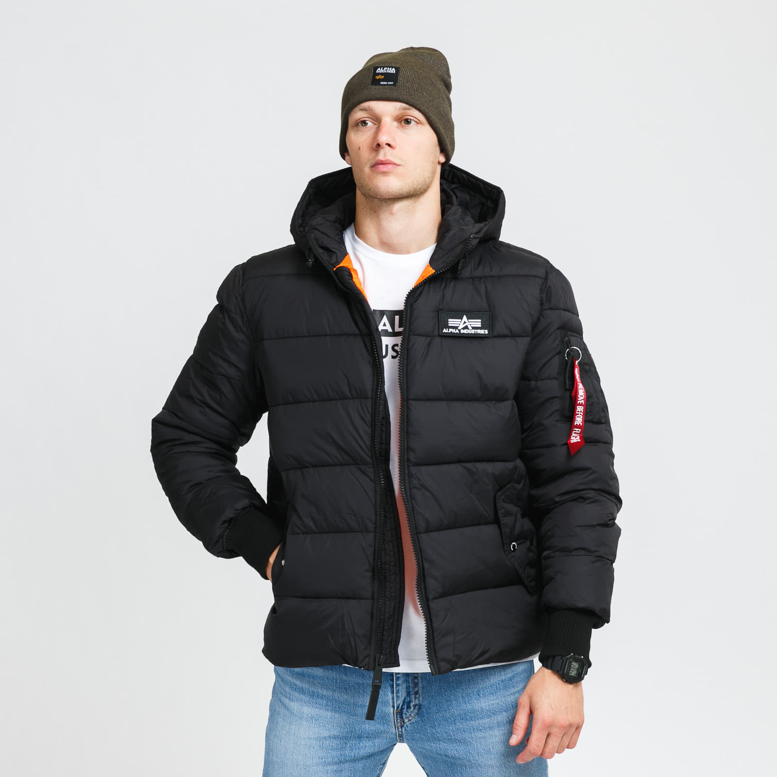 Jacket Alpha Industries Hooded Puffer Alpha FD Black L