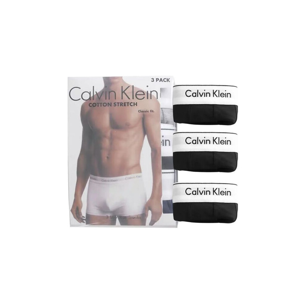 3 Pack CK Mens Trunk boxer shorts  stretch 90% cotton Black M