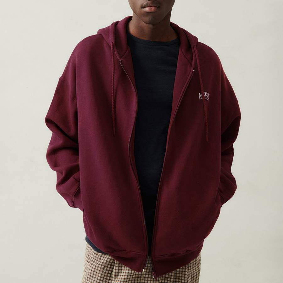 Maroon Zip-Up Hoodie