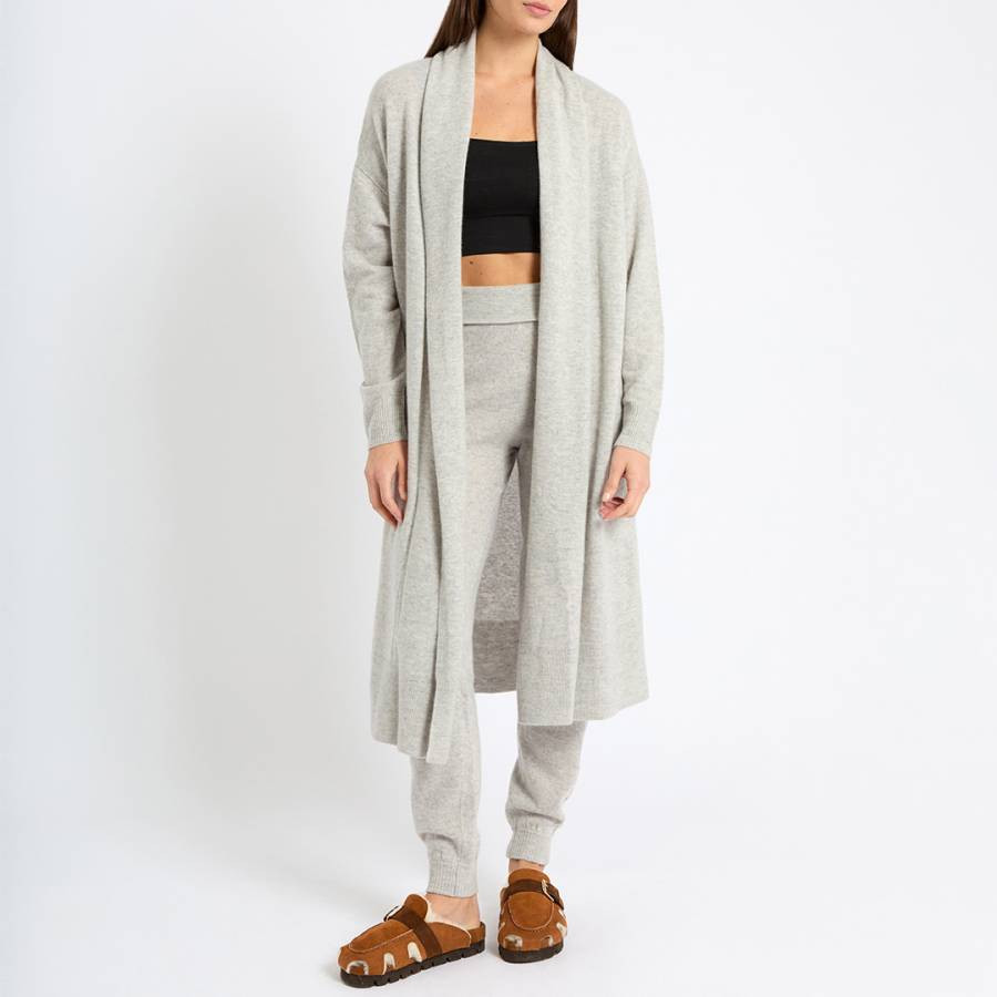 100% Cashmere Long Cardigan Grey