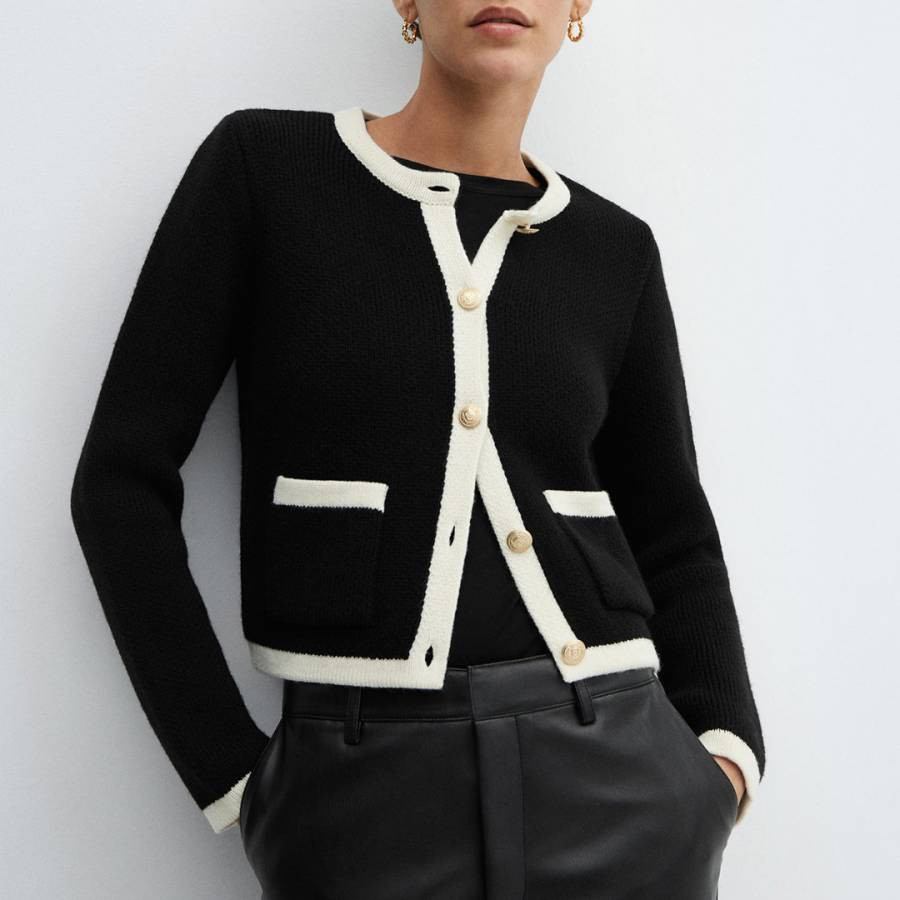 Black Contrast Trim Jacket