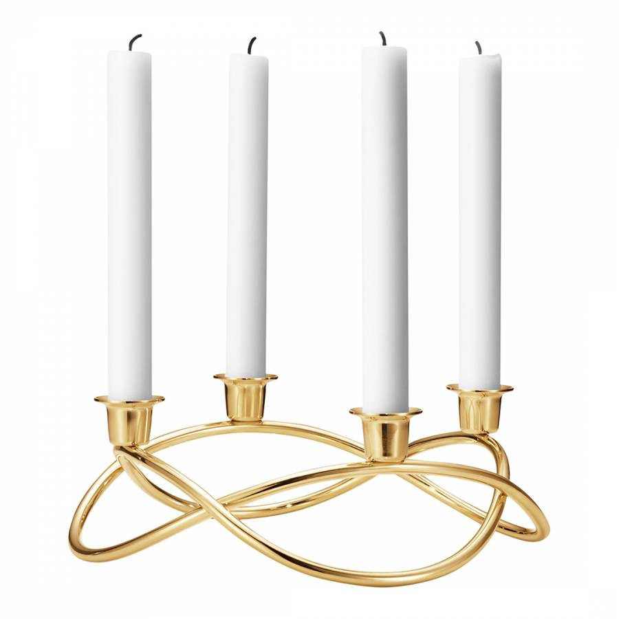 SEASON CANDLEHOLDER 18 KT GOLD PLATED STAINLESS STEEL