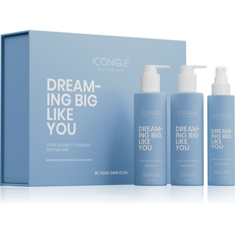 ICONIQUE Professional DREAMING BIG LIKE YOU Volume & Thickness Set: Shampoo 250 ml, Conditioner 250 set for maximum volume