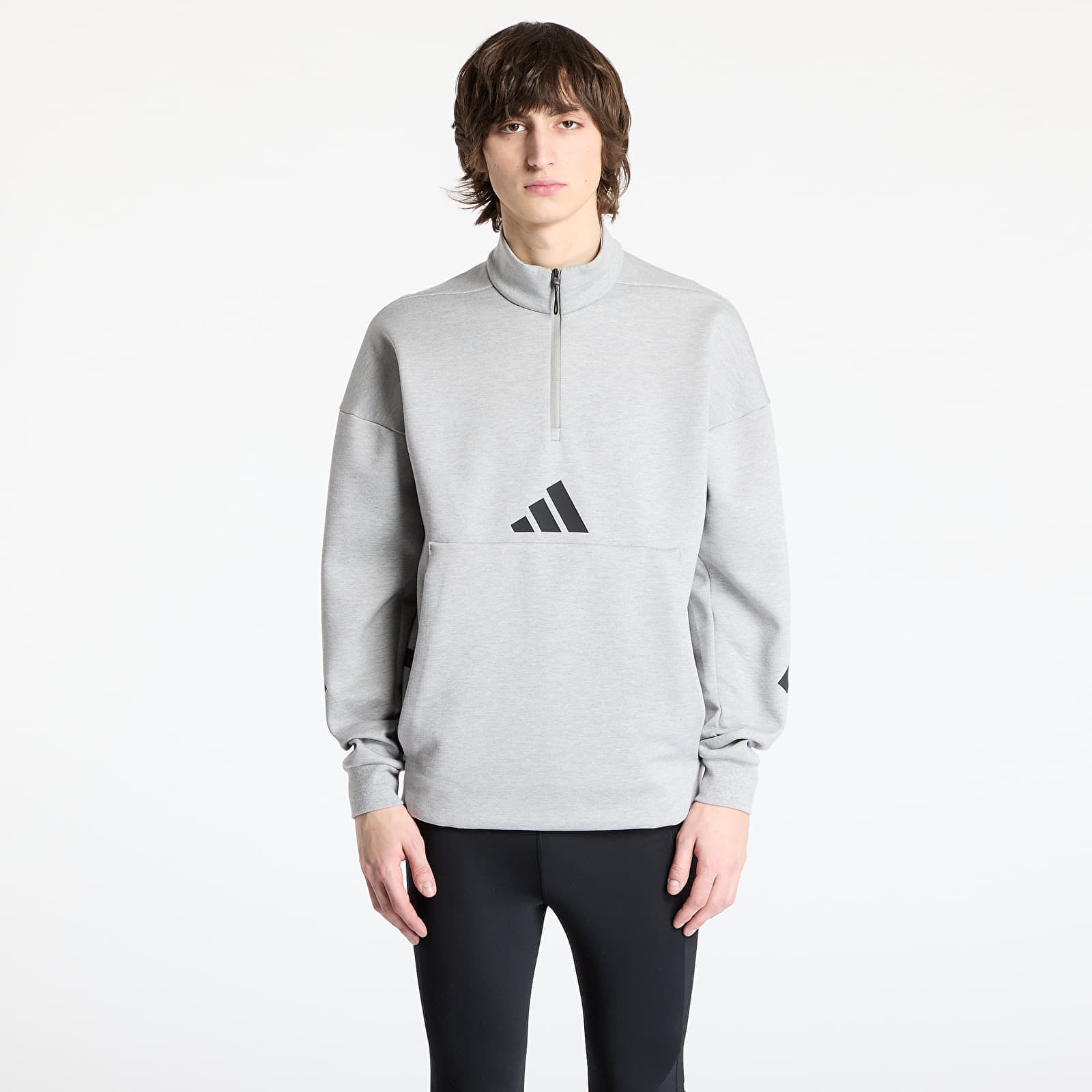 Sweatshirt adidas Z.N.E. Half Zip Hoodie Grey/ Medium Grey Heather XL