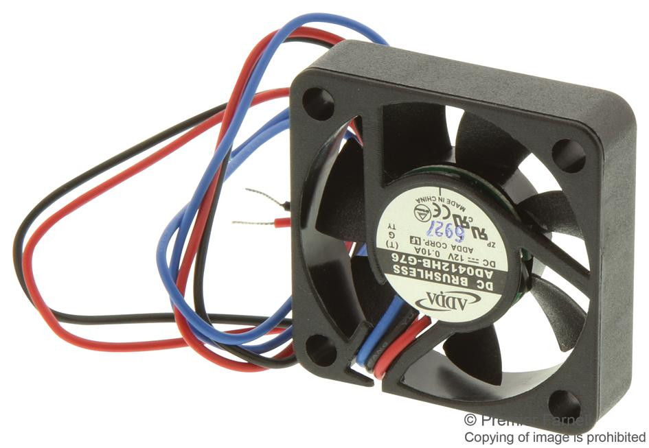 Adda Ad0412Hb-G76 Axial Fan, 40mm, 12Vdc, 6.2Cfm, 26Dba