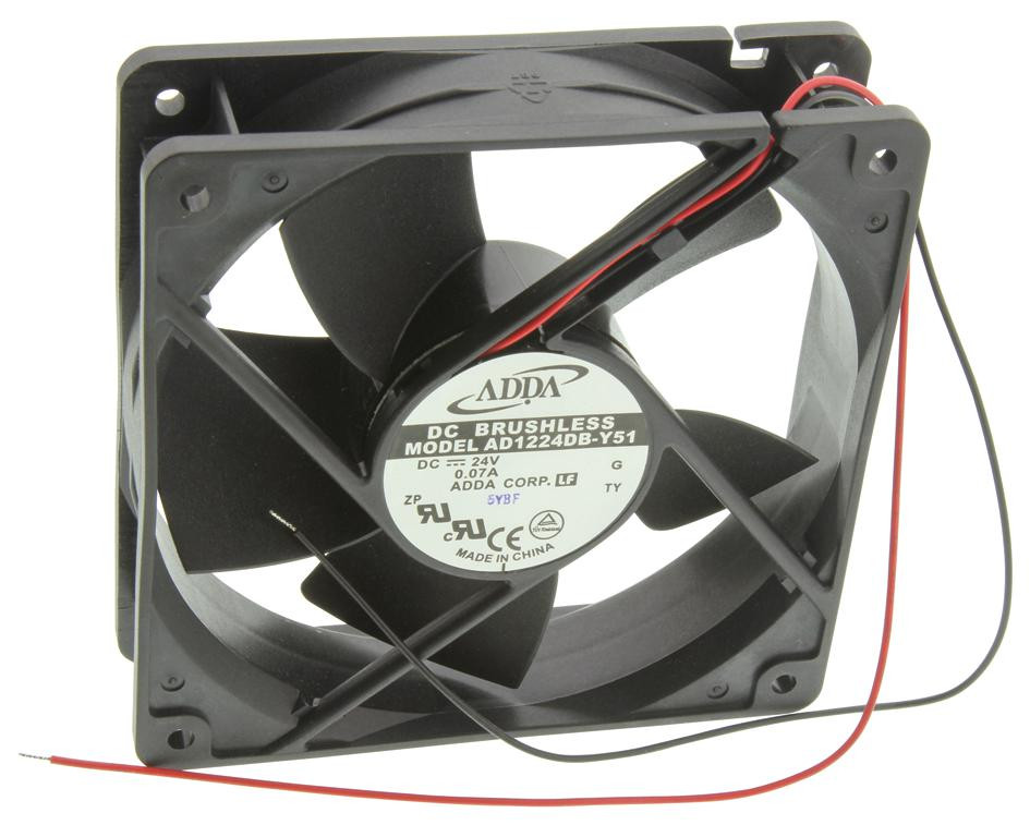 Adda Ad1224Db-Y51 Axial Fan, 120mm, 24Vdc, 59.461Cfm, 26.9Dba