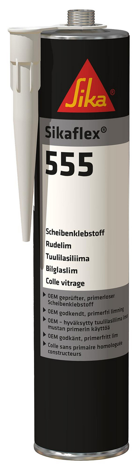 Sika 555 Black Adhesive, Polymer, Blk, Crt, 300Ml