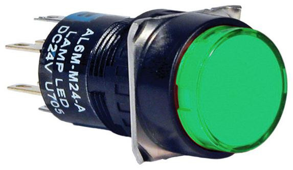 IDEC Al6M-M24P-G Illuminated Pushbutton,green,dpdt,1A,240V