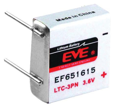 Eve Ef651615 Battery, Lithium, 3.6V, Prismatic