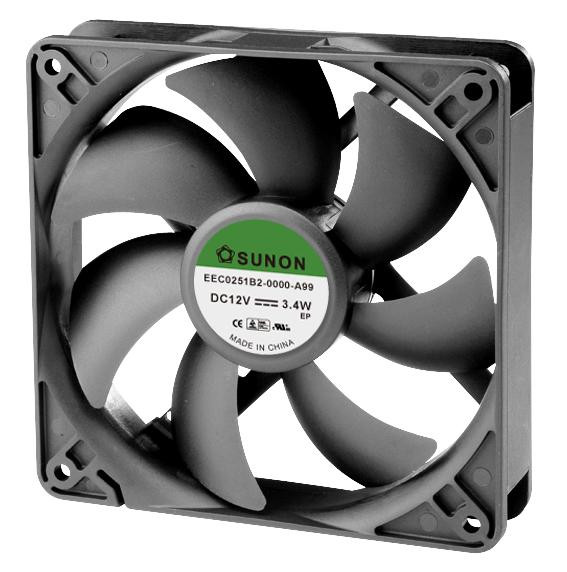 Sunon Eec0251B2-0000-A99 Fan, Standard, 120mm, 12Vdc