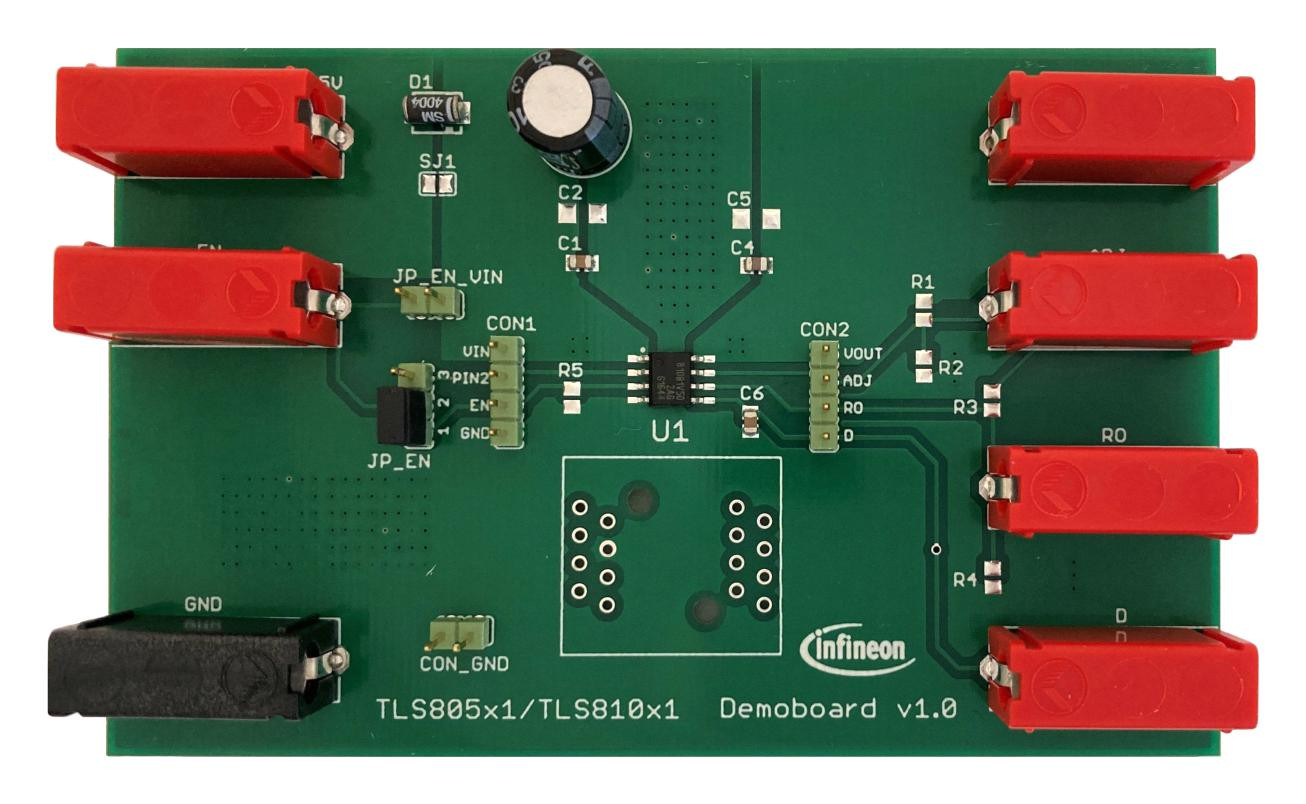 Infineon Tls805B1Sjvboardtobo1 Demo Brd, 0.05A, Low Dropout Linear Reg