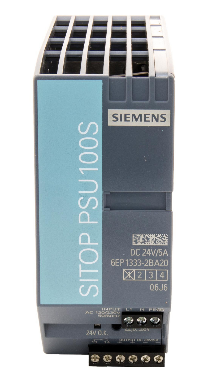 Siemens 6Ep1333-2Ba20 Power Supply, Din-Rail, 24V, 5A, 120W