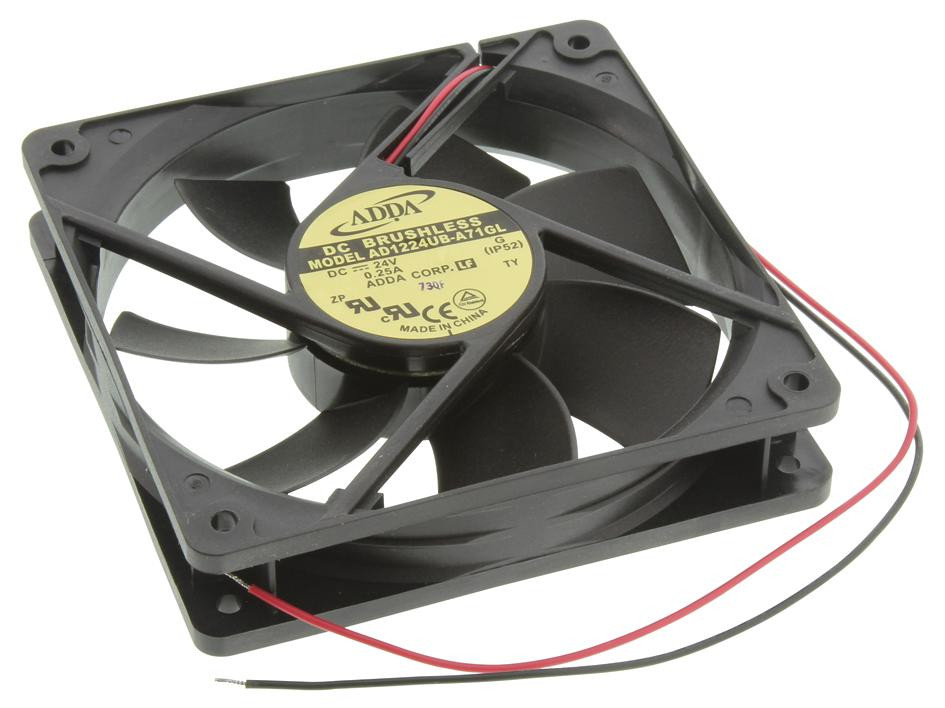 Adda Ad1224Ub-A71Gl(21Uv) Axial Fan, 120mm, 24Vdc, 98.965Cfm, 43.3Dba