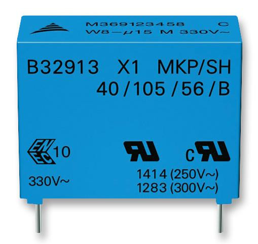 EPCOS B32912B5103M000 Suppression Capacitor, 0.01Uf, Class X1, 530V