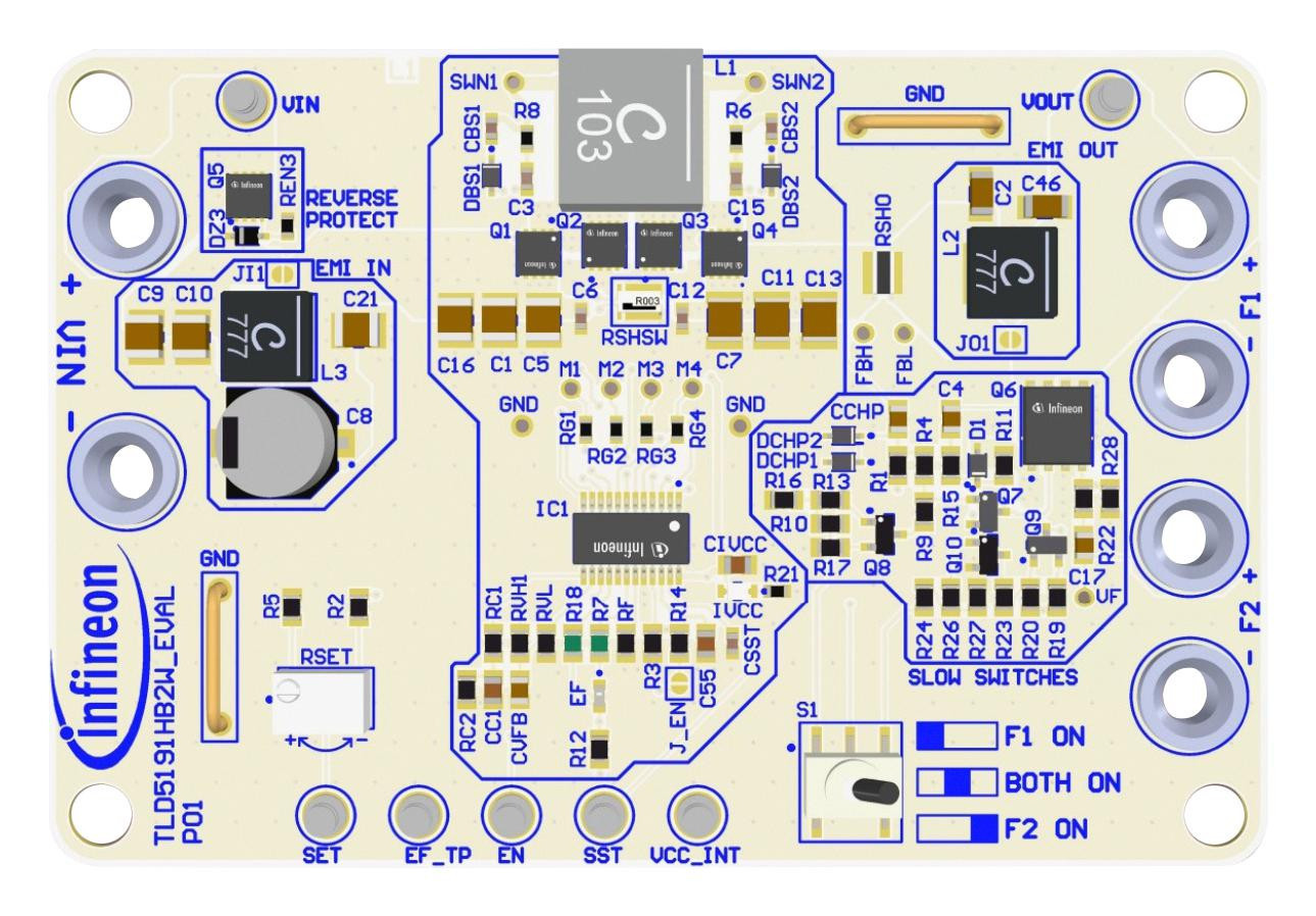 Infineon Tld5191Hb2Wevaltobo1 Evaluation Board, Buck-Boost, 23.6V, 1A