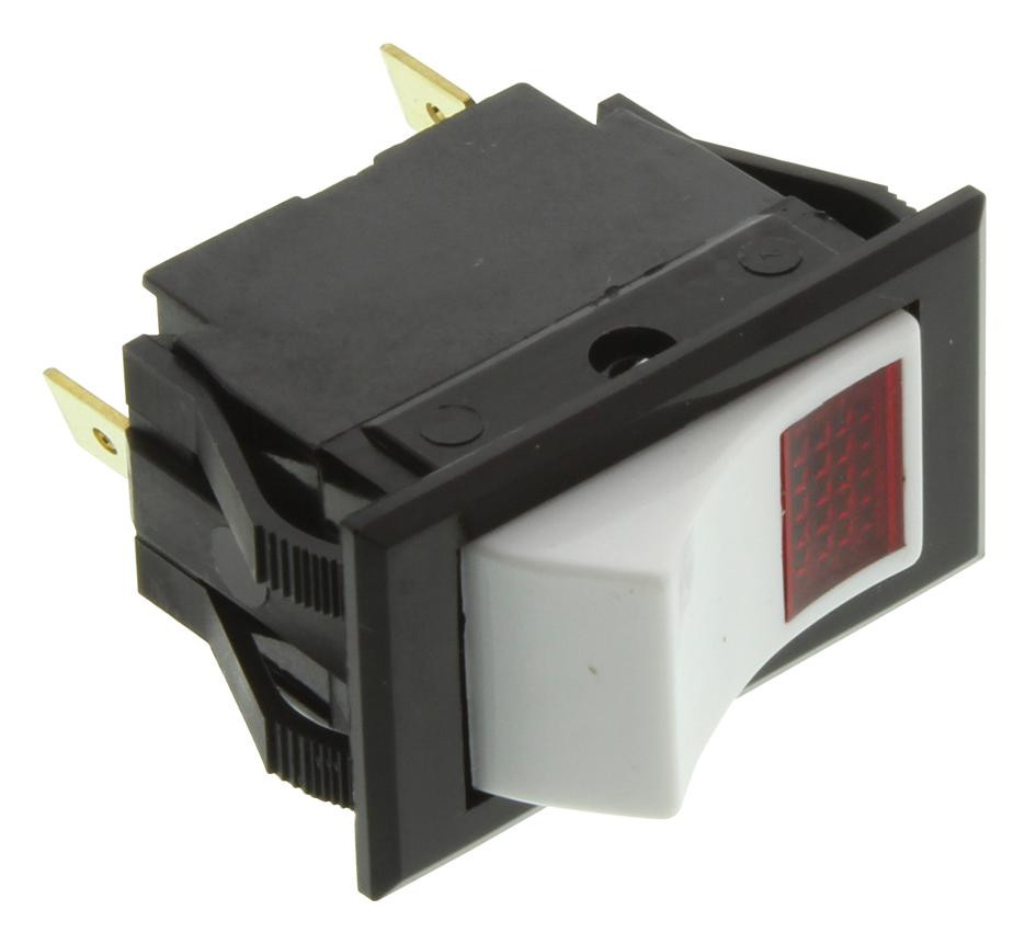 Carling Technologies Ltila51-6S-Wh-Rc-Nbl/12V Illuminated Rocker Switch,spst,on-None-On,15A