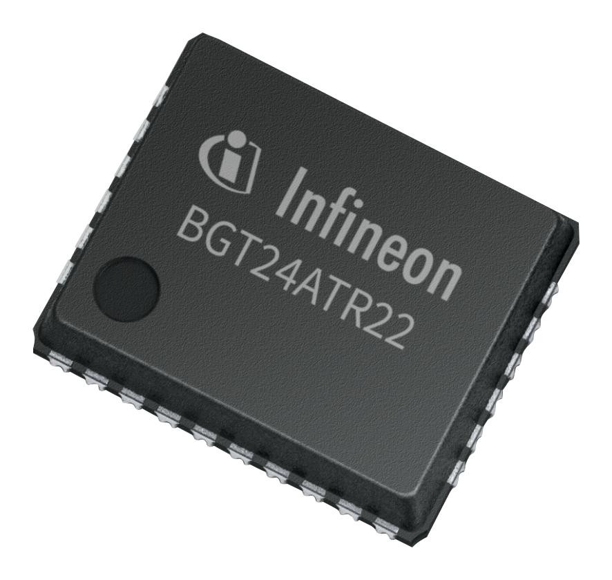 Infineon Bgt24Atr22E6433Xuma1 Rf Transceiver, 24-24.25Ghz, Vqfn-Ep-32