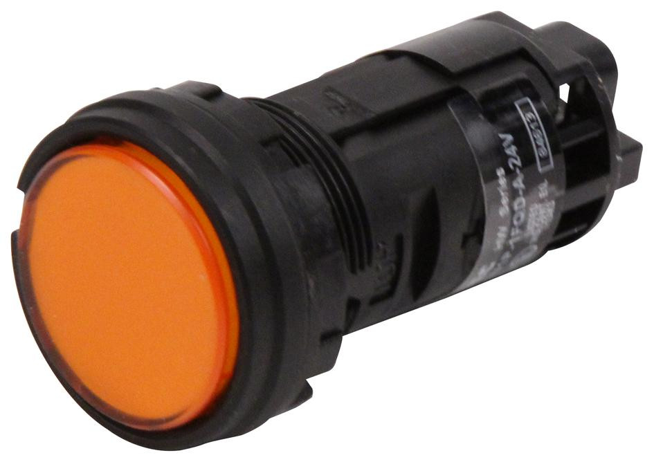 IDEC Hw1P-1Fqd-A-24V Panel Mount Indicator, Led, 22mm, Amber, 24V