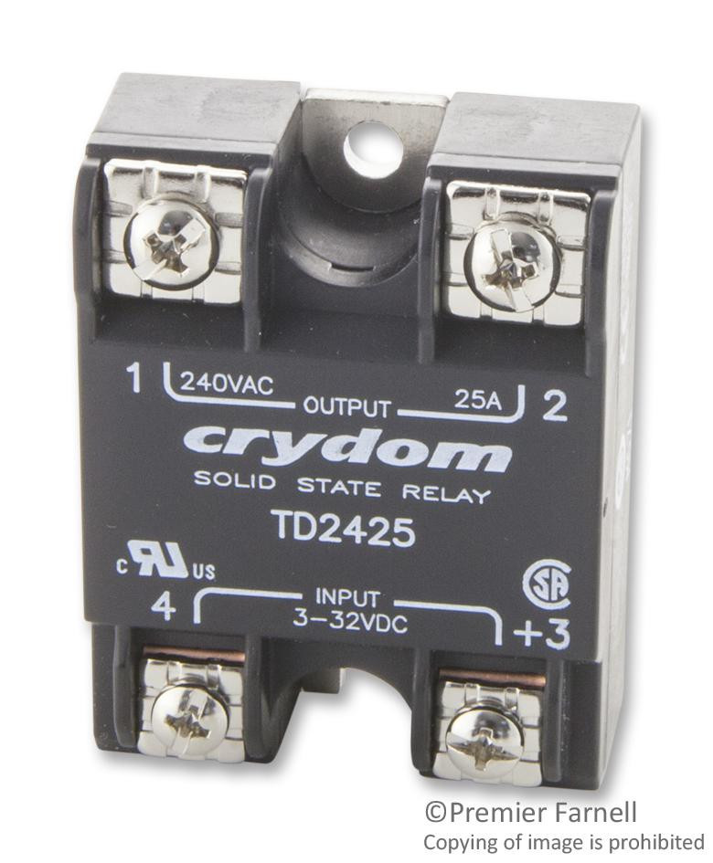 Sensata/crydom Td2425 Ssr, Panel Mount, 280Vac, 32Vdc, 25A