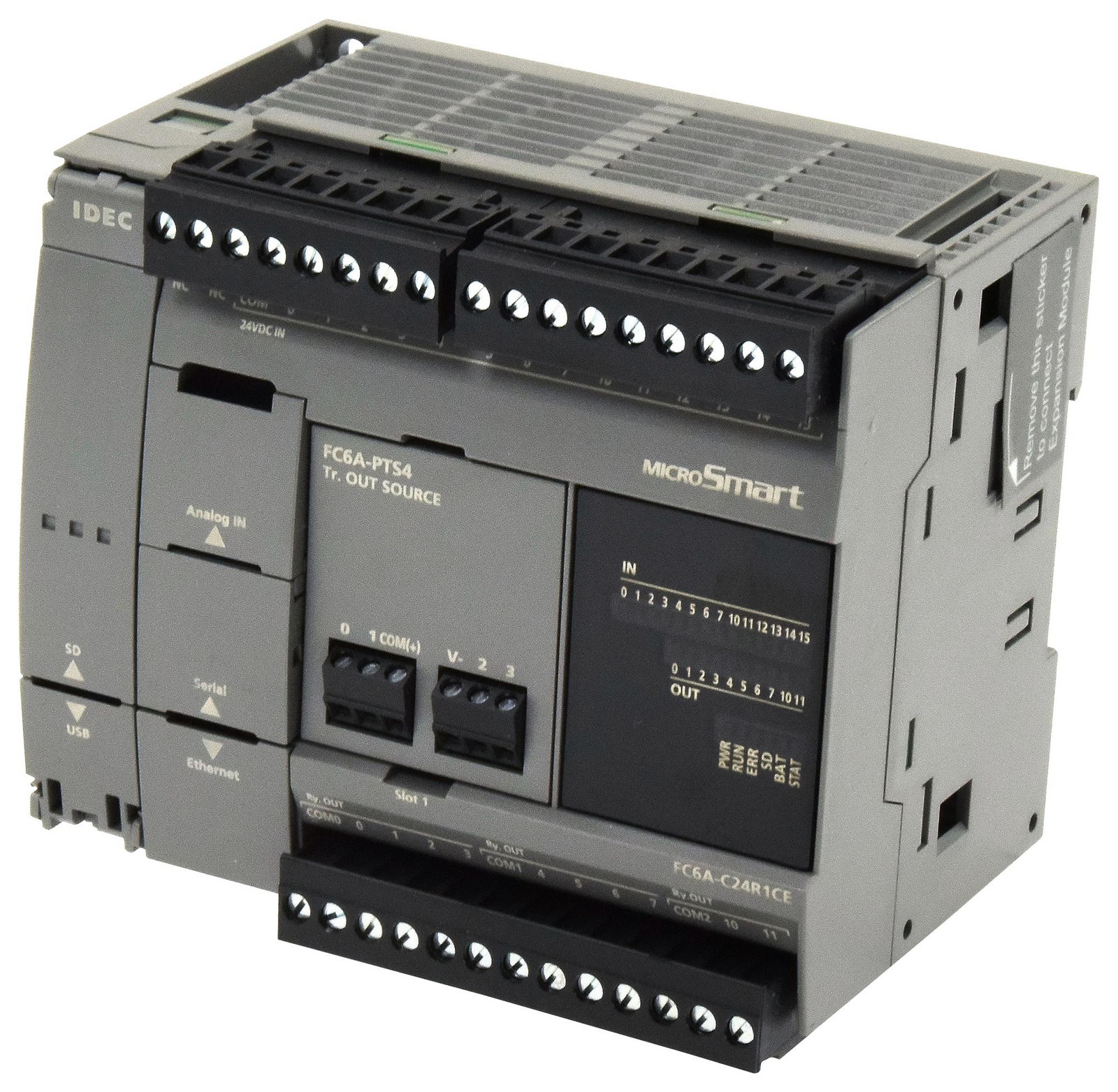 IDEC Fc6A-C24P1Ce Plc, Trans Source, 14 I/10 O, 24Vdc, Din