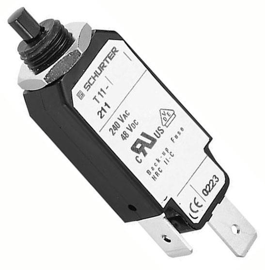 SCHURTER T11-311-10 Circuit Breaker, Thermal, 1P, 240V, 10A