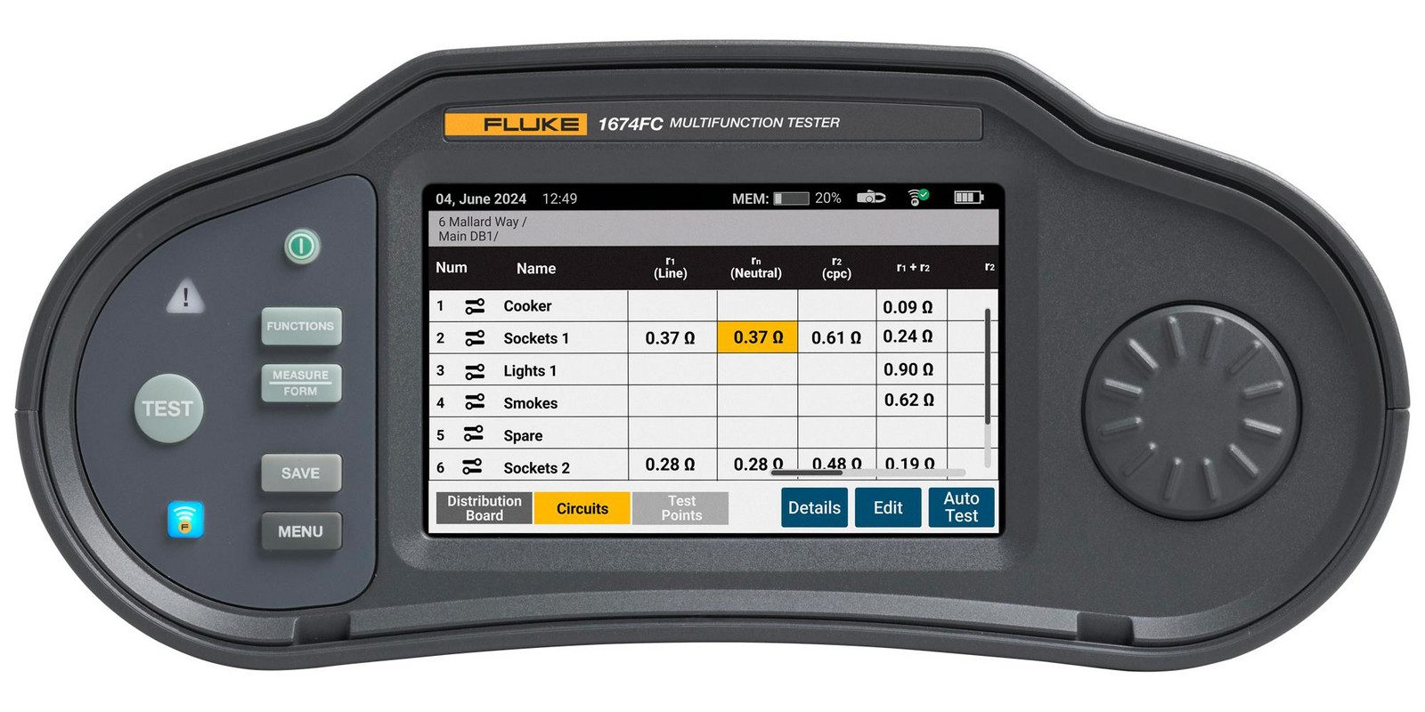 Fluke Fluke 1674Fc Uk Multifunction Installation Tester, 600V