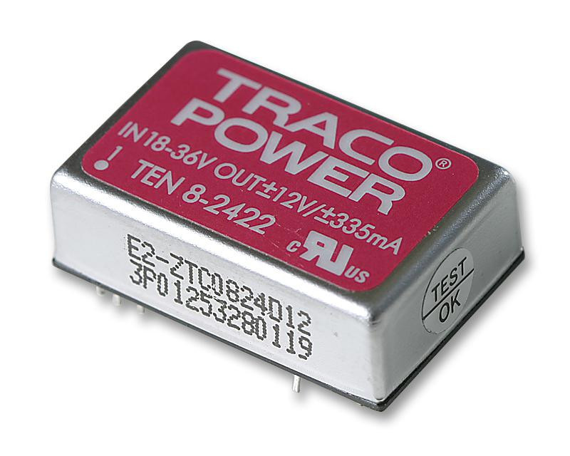 TRACO Power Ten 8-2422 Converter, Dc/dc, 8W, +/-12V