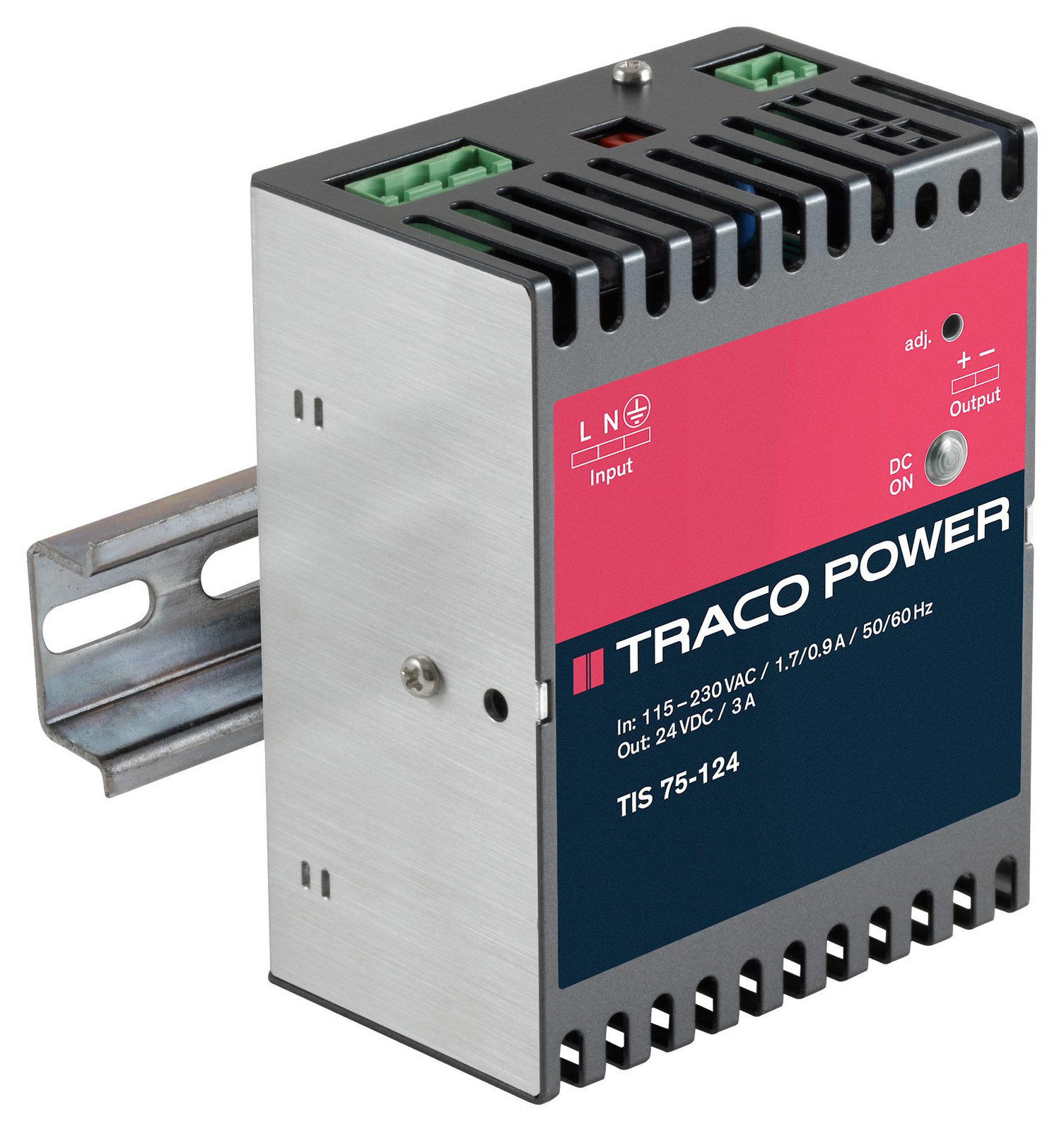 TRACO Power Tis 075-124 Psu, Din Rail, 75W, 24V