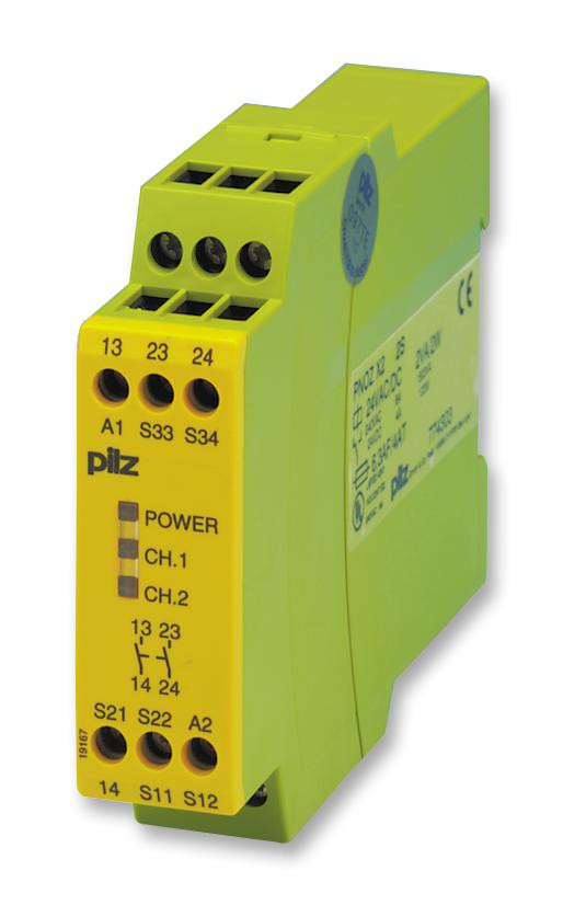 Pilz 774306 Relay, Safety, Dpst-No, 240Vac, 6A