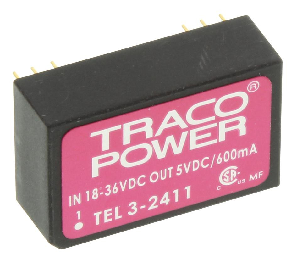 TRACO Power Tel 3-2411 Converter, Dc-Dc, 5V, 3W