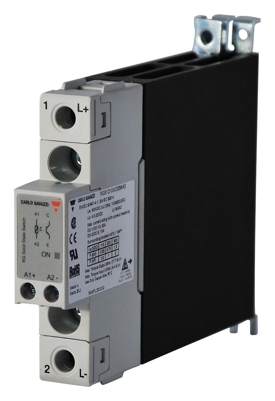 Carlo Gavazzi Rgc1A60D30Kke Solid State Contactor, 30A, 4-32V, Panel