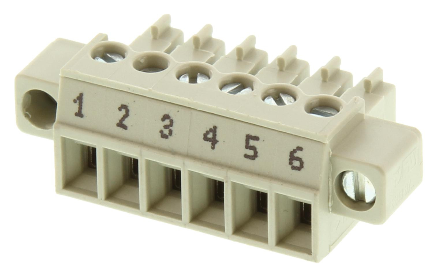 Wieland Electric 25.621.0653.0 Terminal Block Pluggable, 6 Position, 30-16Awg, 3.81mm