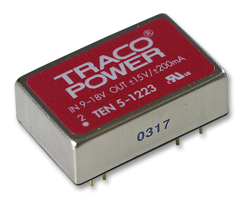 TRACO Power Ten 5-1223 Converter, Dc/dc, 5W, +/-15V