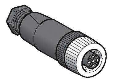 Telemecanique Sensors Xzcc12Fdm40B Socket, Sensor, 4Way, M12, Mtl