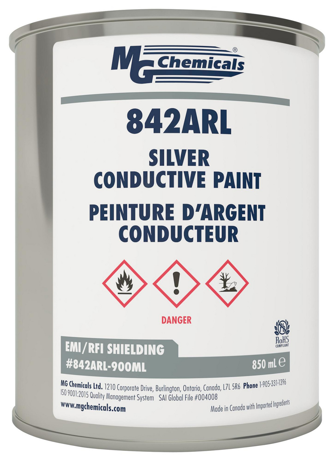 MG Chemicals 842Arl-900Ml Silver Conductive Paint, Can, 900Ml