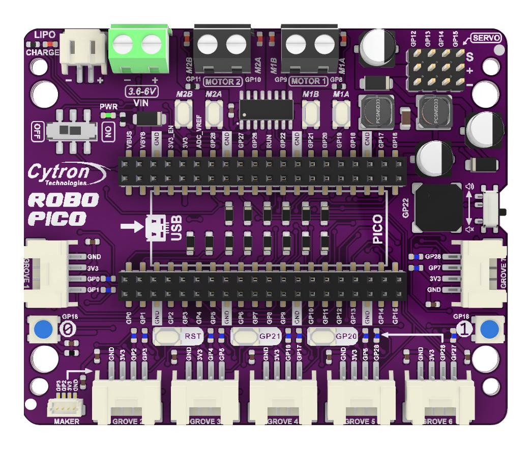 Cytron Robo-Pico Robo-Pico Board, Rpi Pico/pico W Board