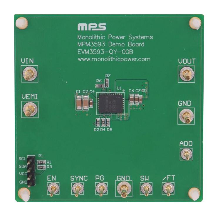 Monolithic Power Systems (Mps) Evm3593-Qy-00B Eval Board, Syn Step-Down Converter