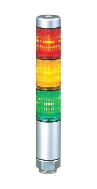 Patlite Mps-302-Ryg Signal Tower, Continuous, Amb/grn/red