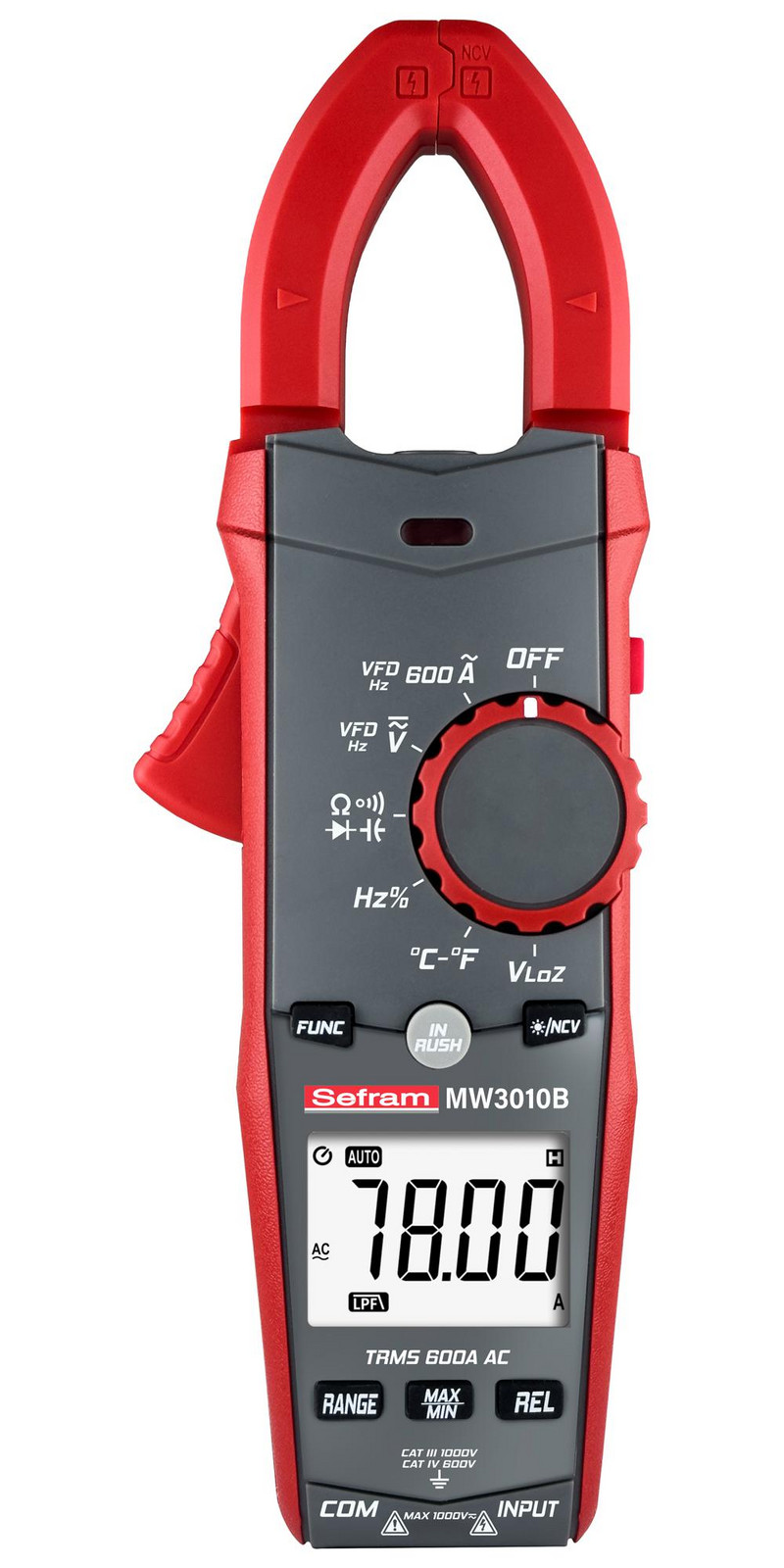 Sefram Mw3010B Clamp Meter, True Rms, 1Kv, 600A, Auto