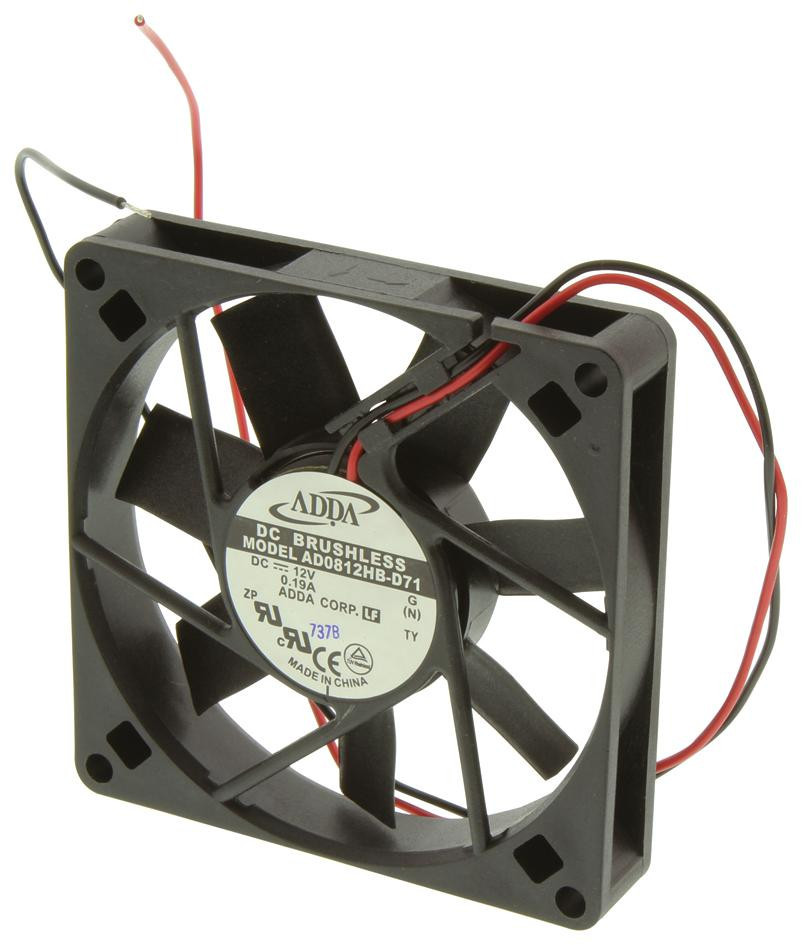 Adda Ad0812Hb-D71 Axial Fan, 80mm, 12Vdc, 29.9Cfm, 33.4Dba