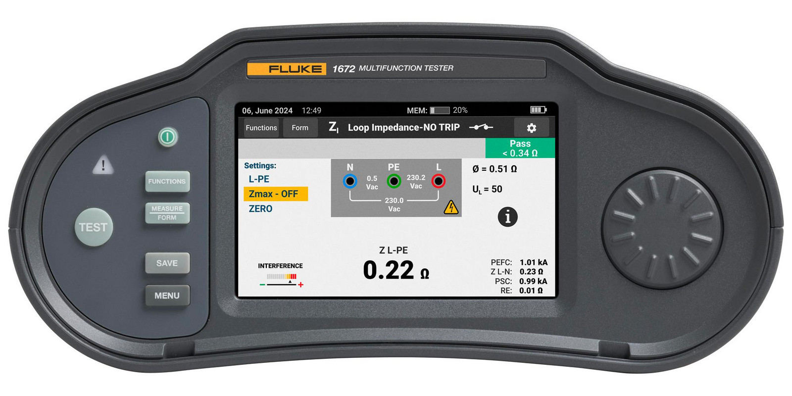 Fluke 1672 Uk Ftt Multifunction Installation Tester, 600V