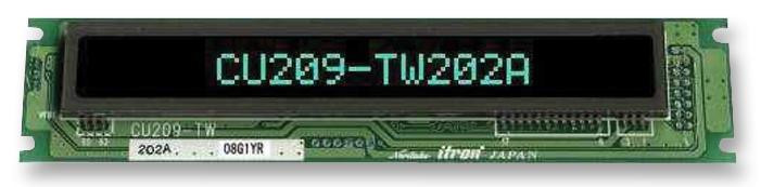 Noritake Itron Cu209-Tw202A Vfd Module, 1X20, 9mm