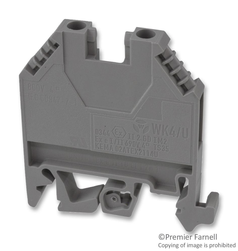 Wieland Electric 57.504.0055.0 Terminal Block, Din Rail, 2 Position, 22-10Awg