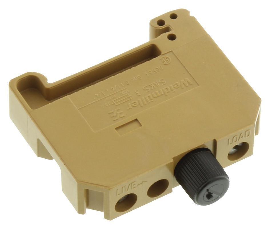 Weidmuller 0667520000 Terminal Block, Fused, 2Pos, 22-10Awg